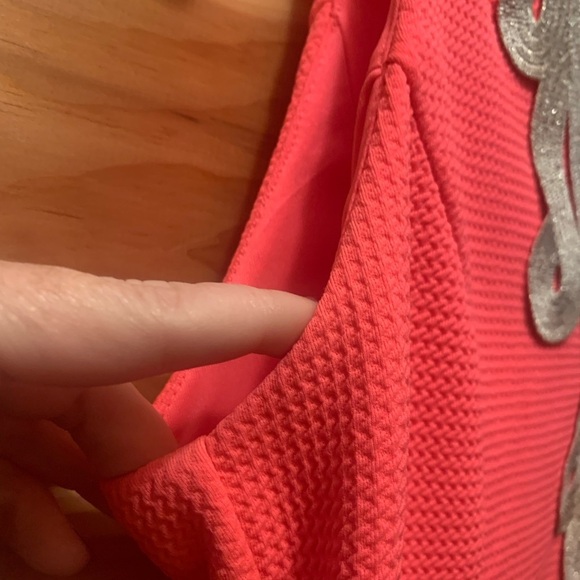 Vince Camuto Womens Neon Pink Sleeveless Shift Dress Embroidered Neck size 6 - Picture 4 of 10